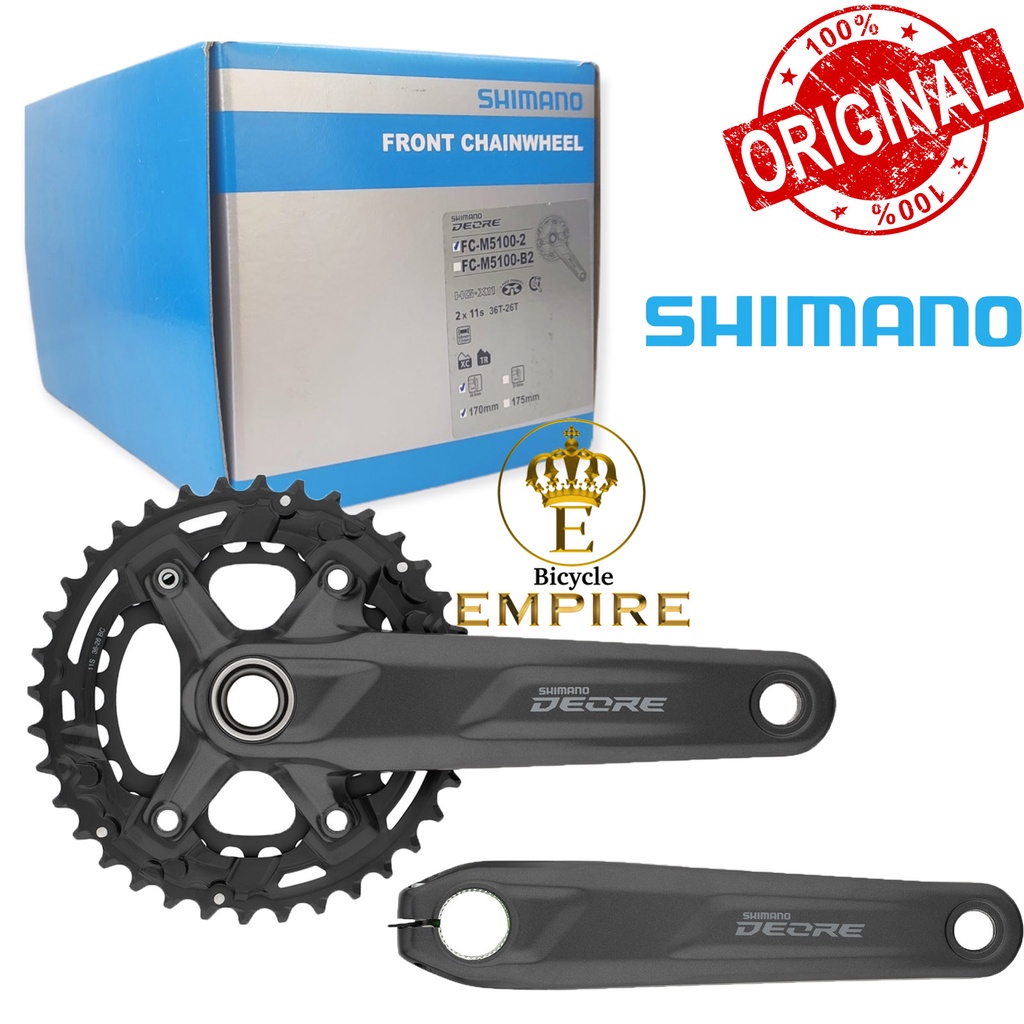 Jual Crank Set Crankset Shimano Deore M5100 2 Speed Double Chainring Deore M 5100 26 36T 170mm Bicycle Empire Shopee Indonesia