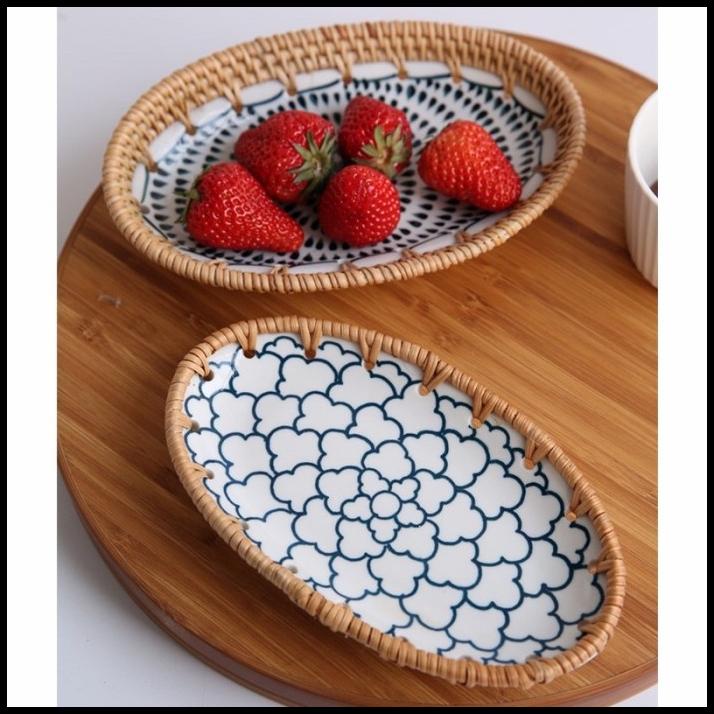 Jual Retro Vintage Rattan Ceramic Plate / Piring Rotan Keramik Jadul ...