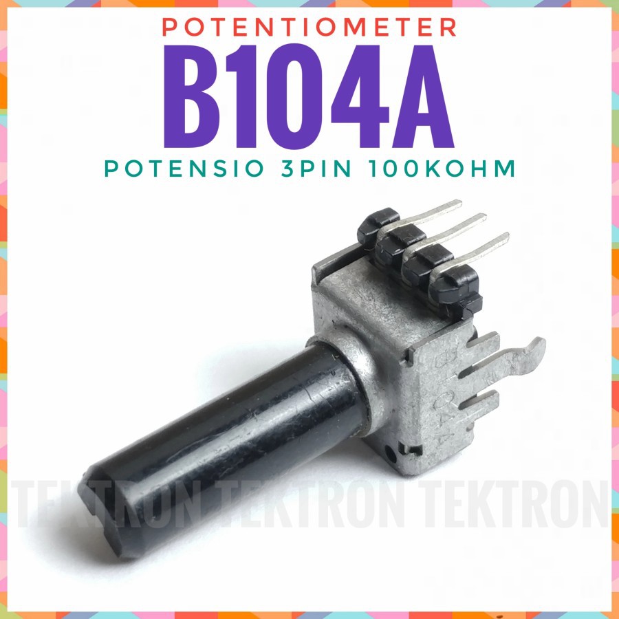 Jual Potentiometer B104A 100Kohm 3 pin mono 100K Potensio Potentio ...