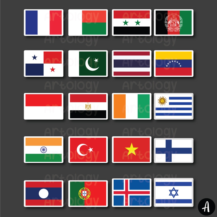Jual [@Rp 4.500, Minimal beli 3] Sticker Bendera Negara Indonesia ...