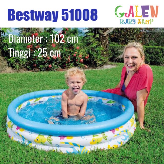 Jual Bestway 51008 Kolam Renang Coral Ocean Life Pool 102cm Kolam Karet ...