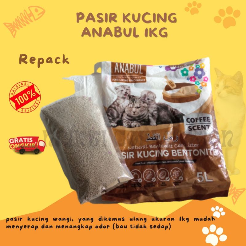 Jual Pasir Kucing Pasir Gumpal Pasir Anabul kemasan Repack 1kg | Shopee ...