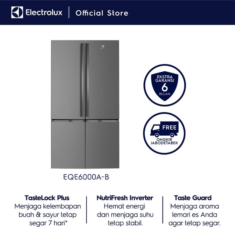 Jual ELECTROLUX KULKAS INVERTER MULTI DOOR ULTIMATE TASTE EQE6000A-B ...