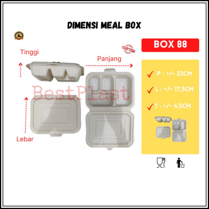 Jual Meal Box Sekat Box Merak Mika Nasi Sekat Isi Pcs Warna Cream Shopee Indonesia