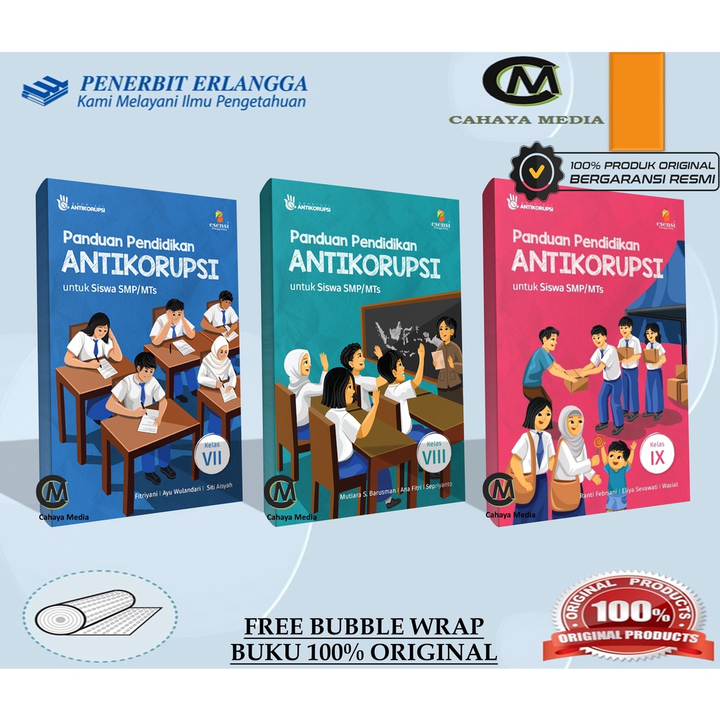 Jual BUKU PANDUAN PENDIDIKAN ANTI KORUPSI KELAS 7, 8 & 9 ERLANGGA