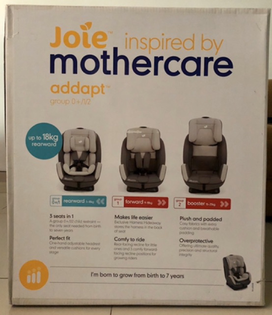 Joie inspired by mothercare addapt Car Seat Misty Grey exclusive to mothercare