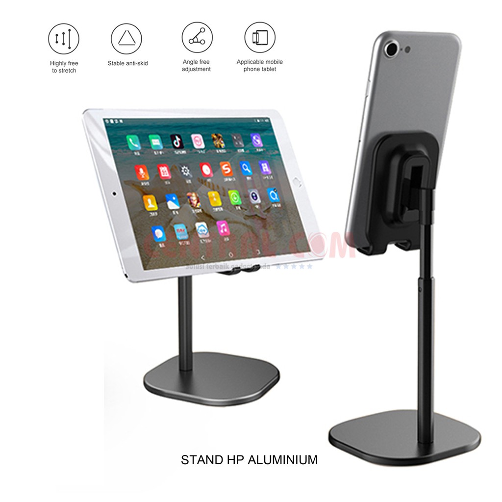 Jual Stand Hp Dan Tablet Aluminium Lipat Multifungsi / Standing Phone ...