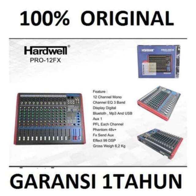 Jual Mixer Audio Hardwell PRO-12FX Original(12 channel) | Shopee Indonesia