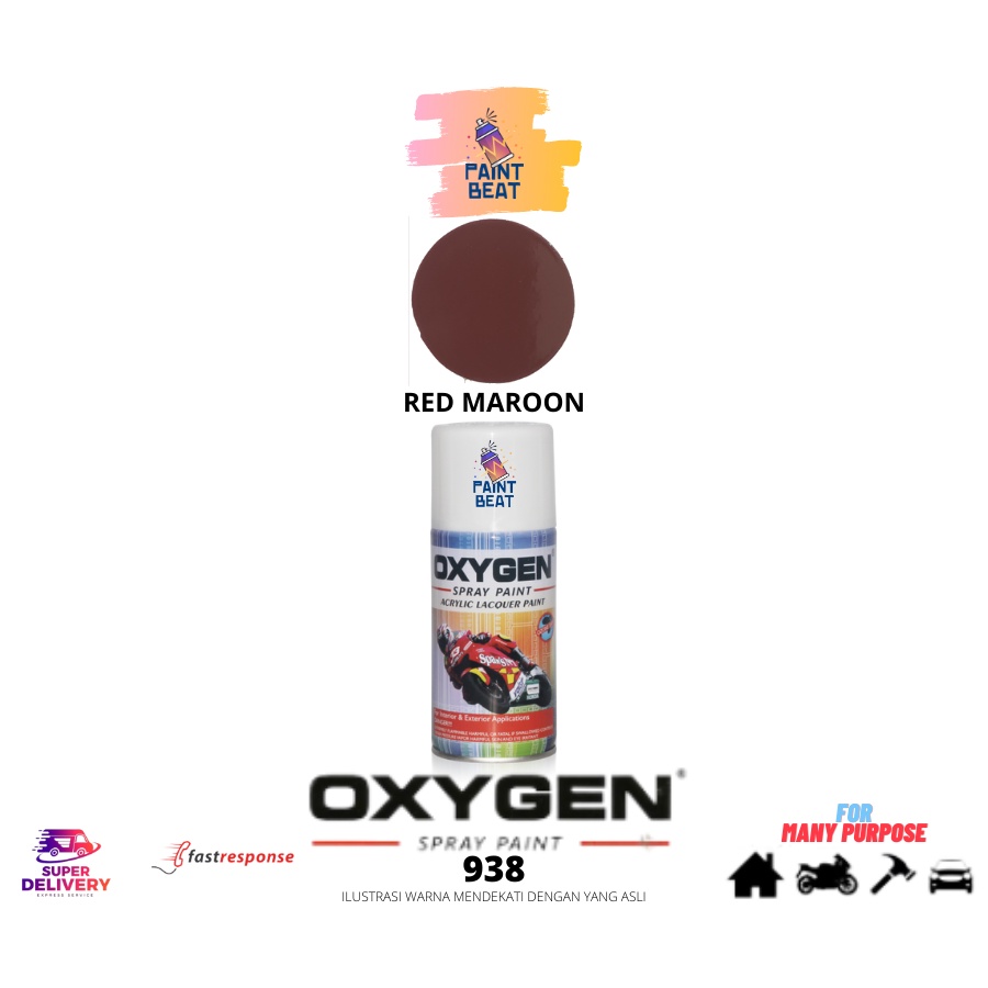 Jual Cat Semprot / Pylox OXYGEN - 938 Red Maroon / OXXY / SAPPORO ...