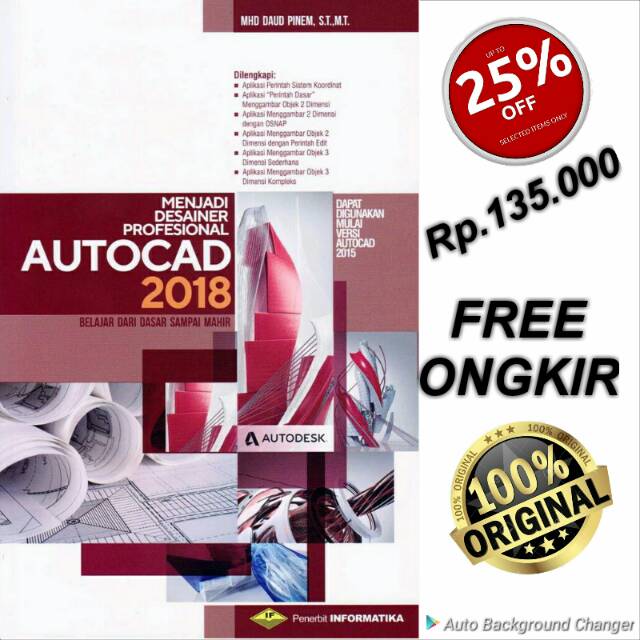 Jual BUKU MENJADI DESAINER PROFESIONAL AUTOCAD 2018 BELAJAR DARI DASAR ...