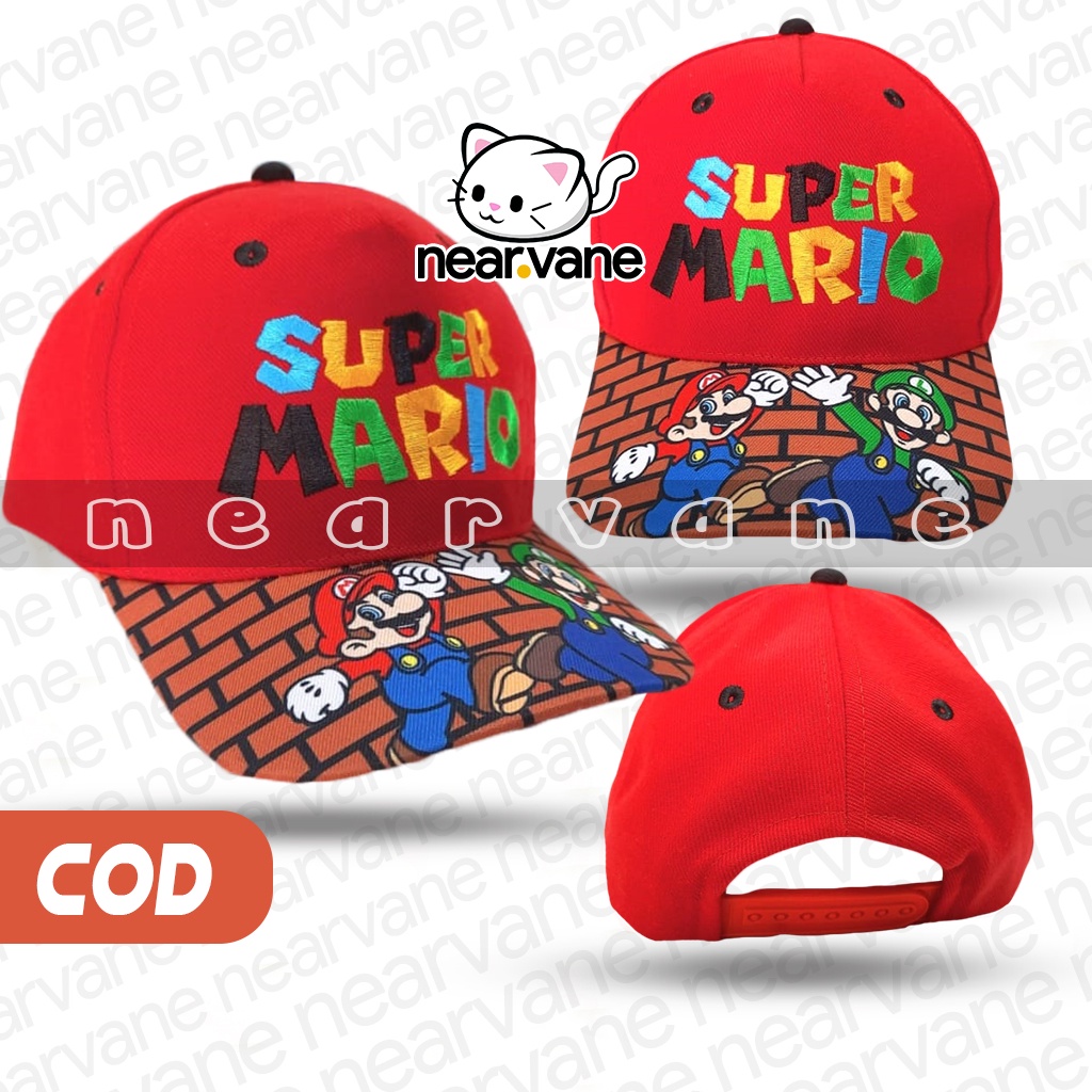Jual Topi Anak Super Mario Luigi Bordir dan Full Print Sublim Laki Laki ...