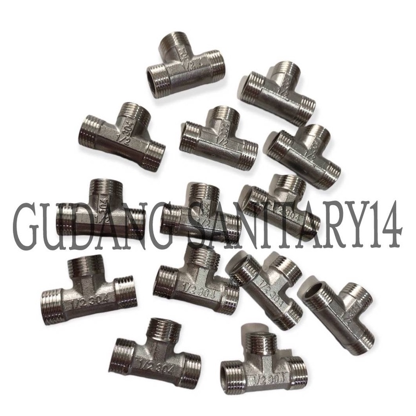 Jual Nepel T stainless 304 nepel T drat luar nepel T 1/2 inch stainless ...