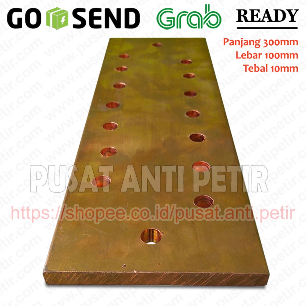 Jual Busbar Grounding Anti Petir 10x100x300 / Bus Bar Panel / Plat