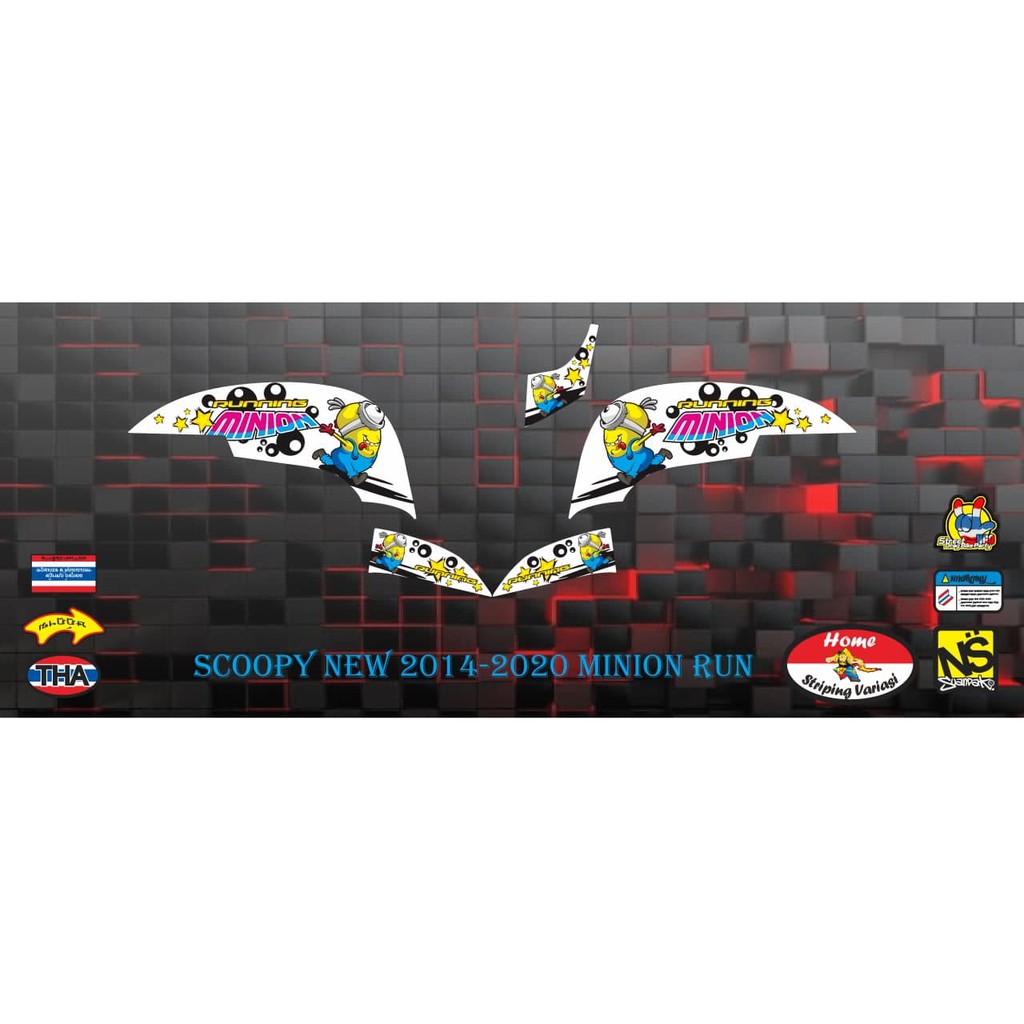 Jual decal striping stiker motor scopy new minion run | Shopee Indonesia