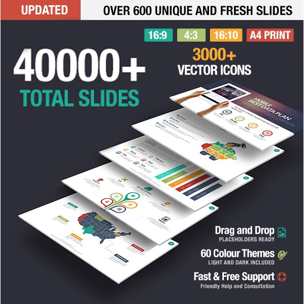 Jual 40,000 slide premium powerpoint template for various theme ...