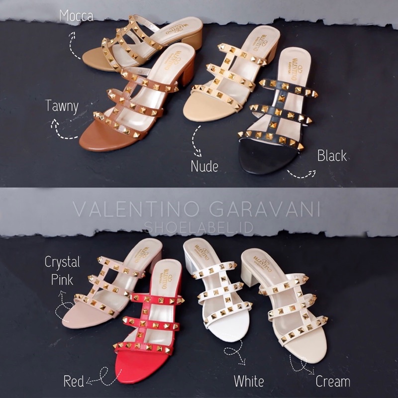 Jual Short Heels Valentino Garavani slipon high quality fashion shoes sepatu wanita haktahu strappy heels Shopee Indonesia