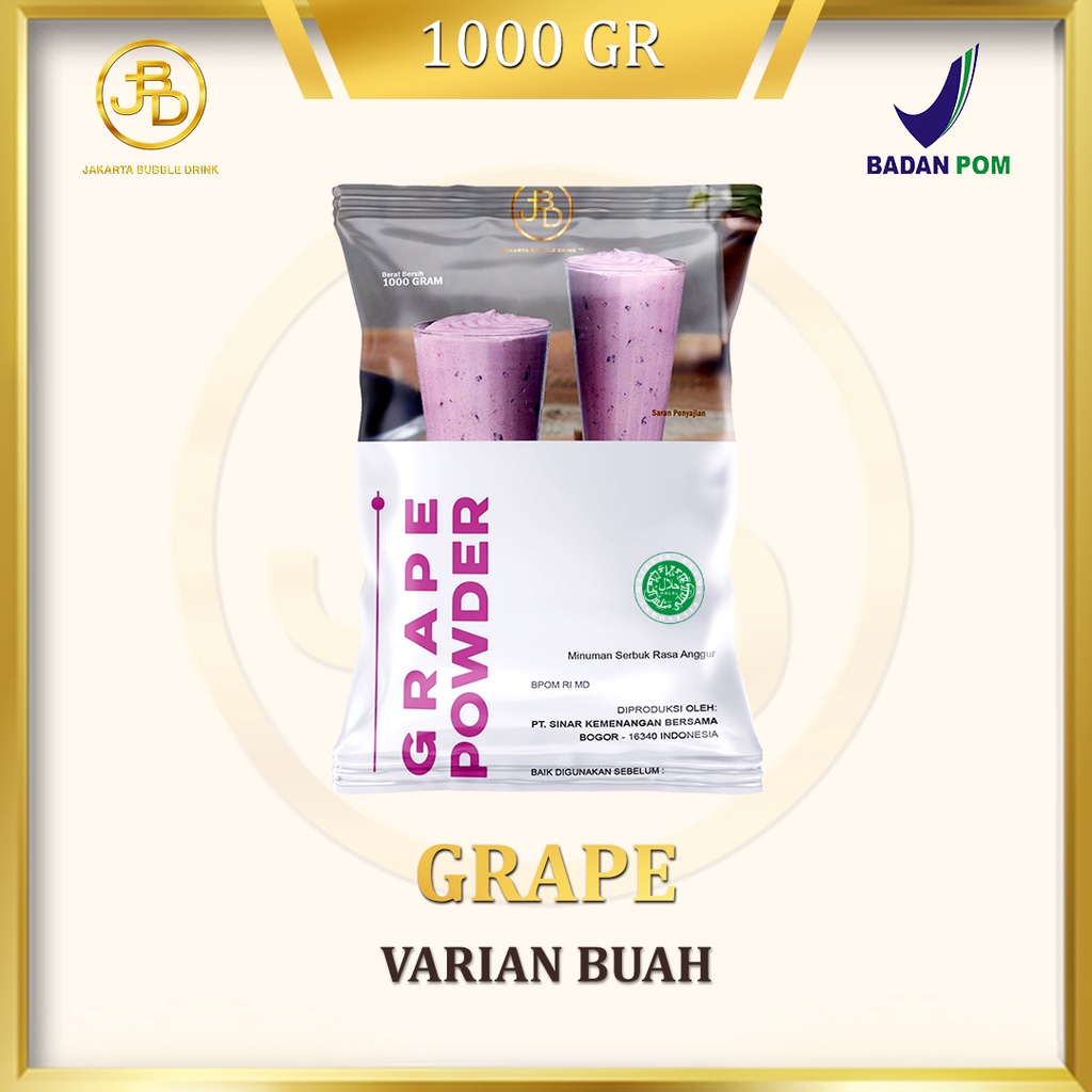 Jual Bubuk Minuman Premium GRAPE -Jakarta Bubble Drink | BPOM&HALAL ...