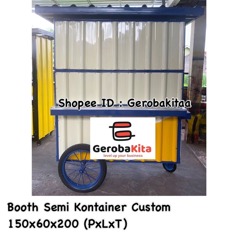 Jual Gerobak Dorong Semi Kontainer Booth Dorong Semi Kontainer