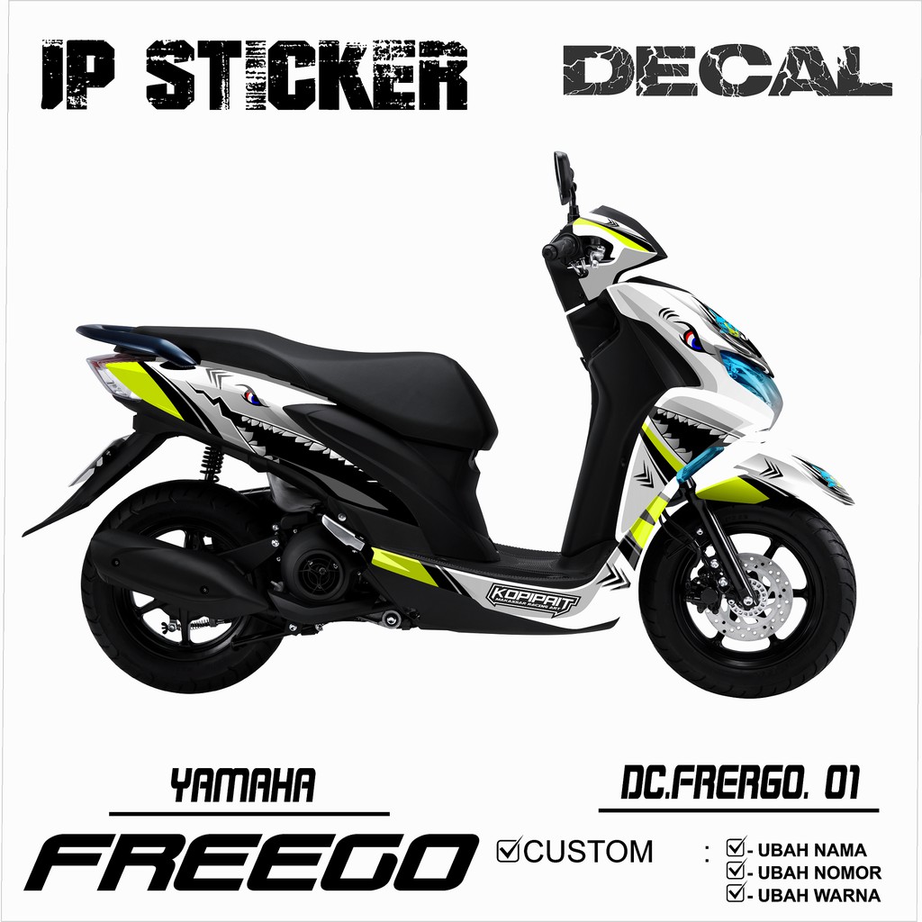 Jual STICKER DECAL STIKER VARIASI FULLBODY YAMAHA FREEGO DESAIN HIU ...