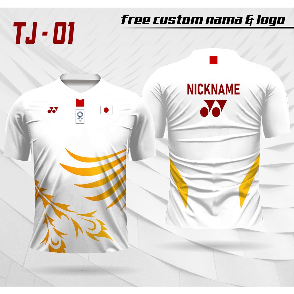 Jual jersey badminton olympiade japan jersey bulutangkis free custom