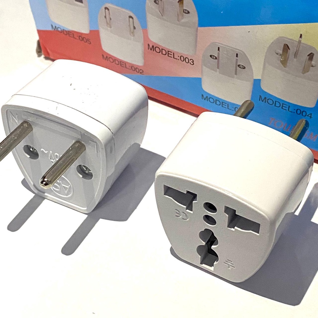 Jual Adaptor Colokan Sambungan Listrik Kaki Tiga Steker Travel Adaptor