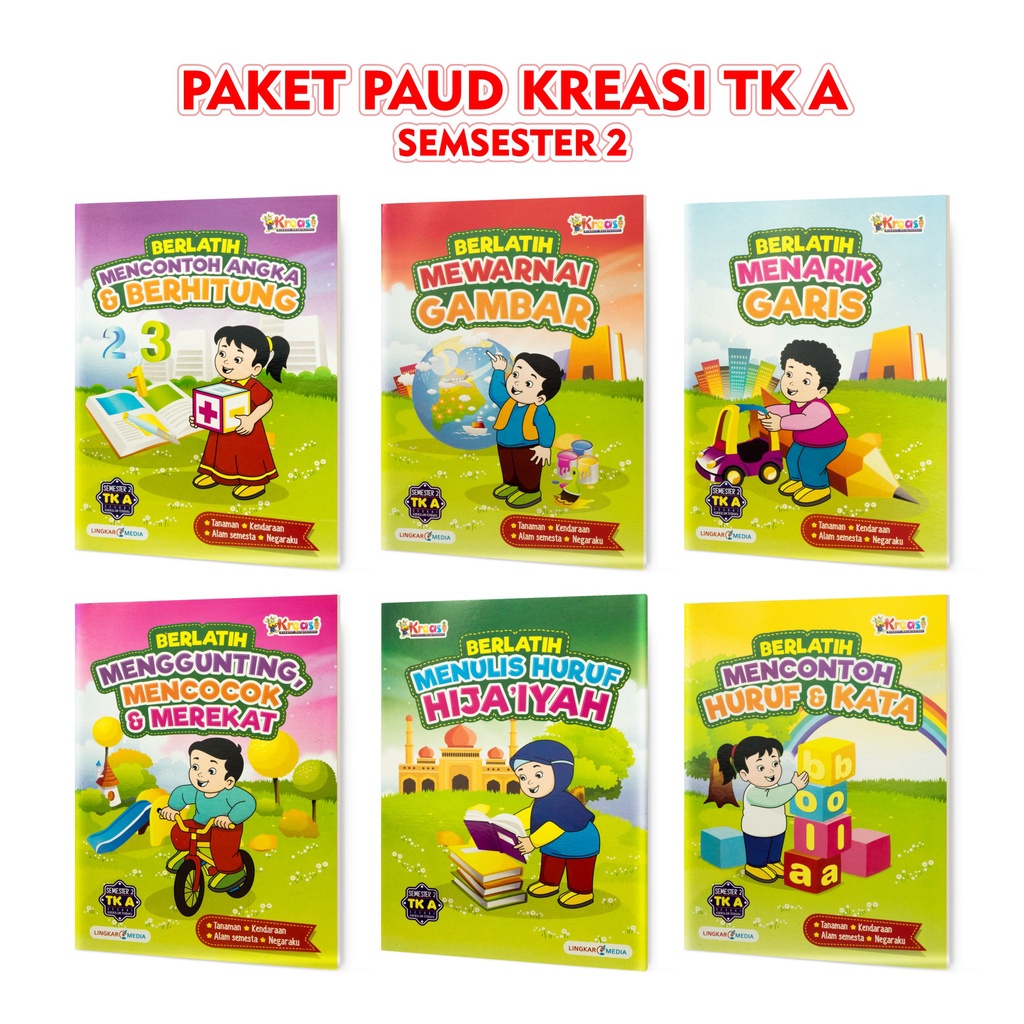 Jual Buku Anak TK PAUD / Paket PAUD TK A 6 Buku Seri Kreasi Semester 1 ...