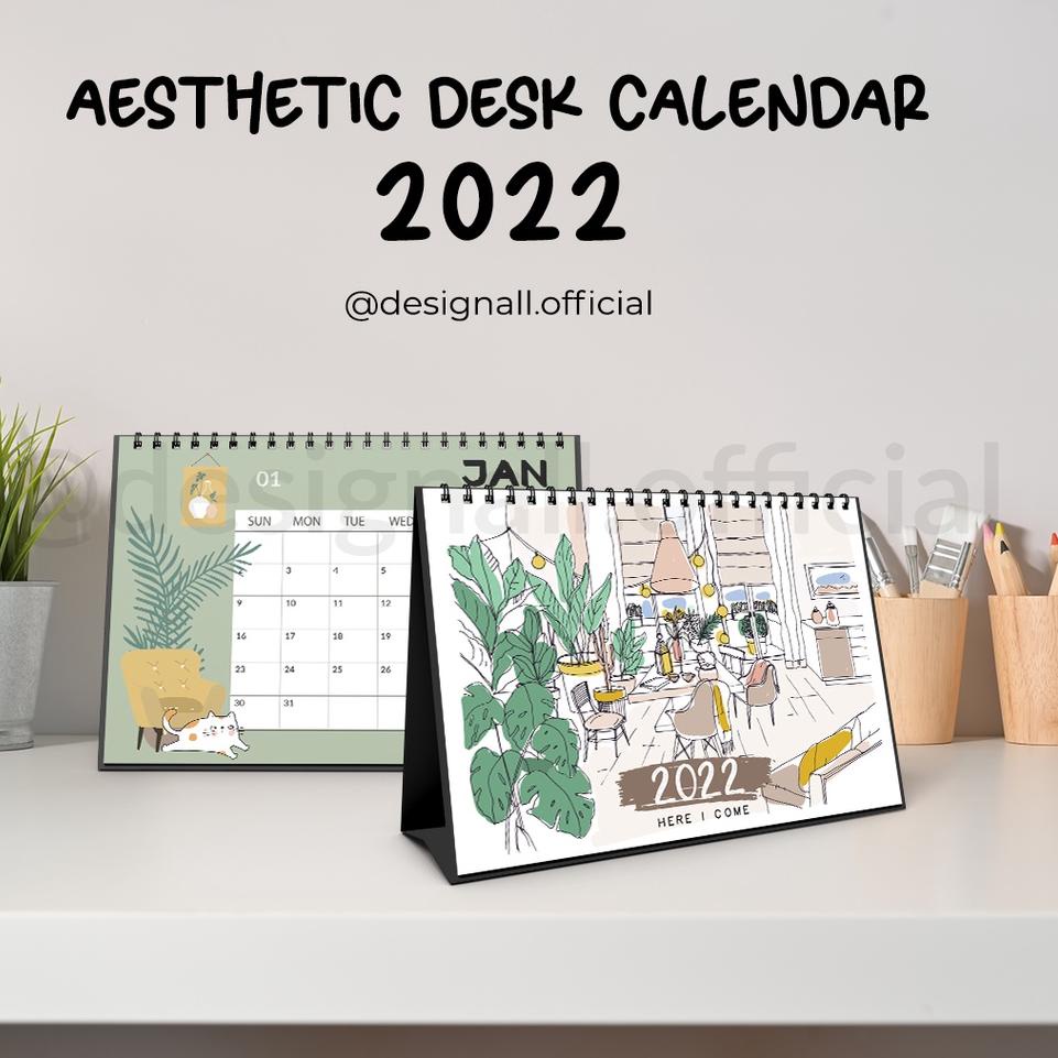 Jual Y Designall Kalender Meja / Kalender Duduk Aesthetic Tahun 2022 ...