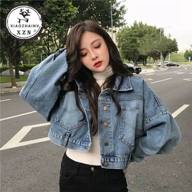Jaket denim korea hotsell