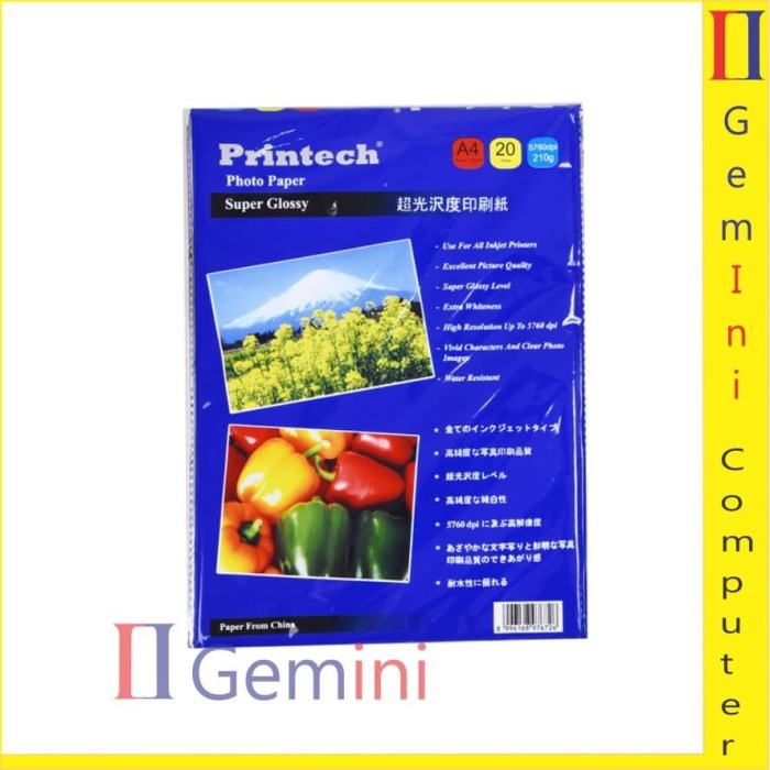 Jual Kertas Foto Glossy A4 Merek Printech 210 Gram Shopee Indonesia