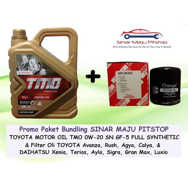 Jual Paket Bundling Oli Mobil TOYOTA TMO 0W-20 API SN 4 Liter & Filter ...