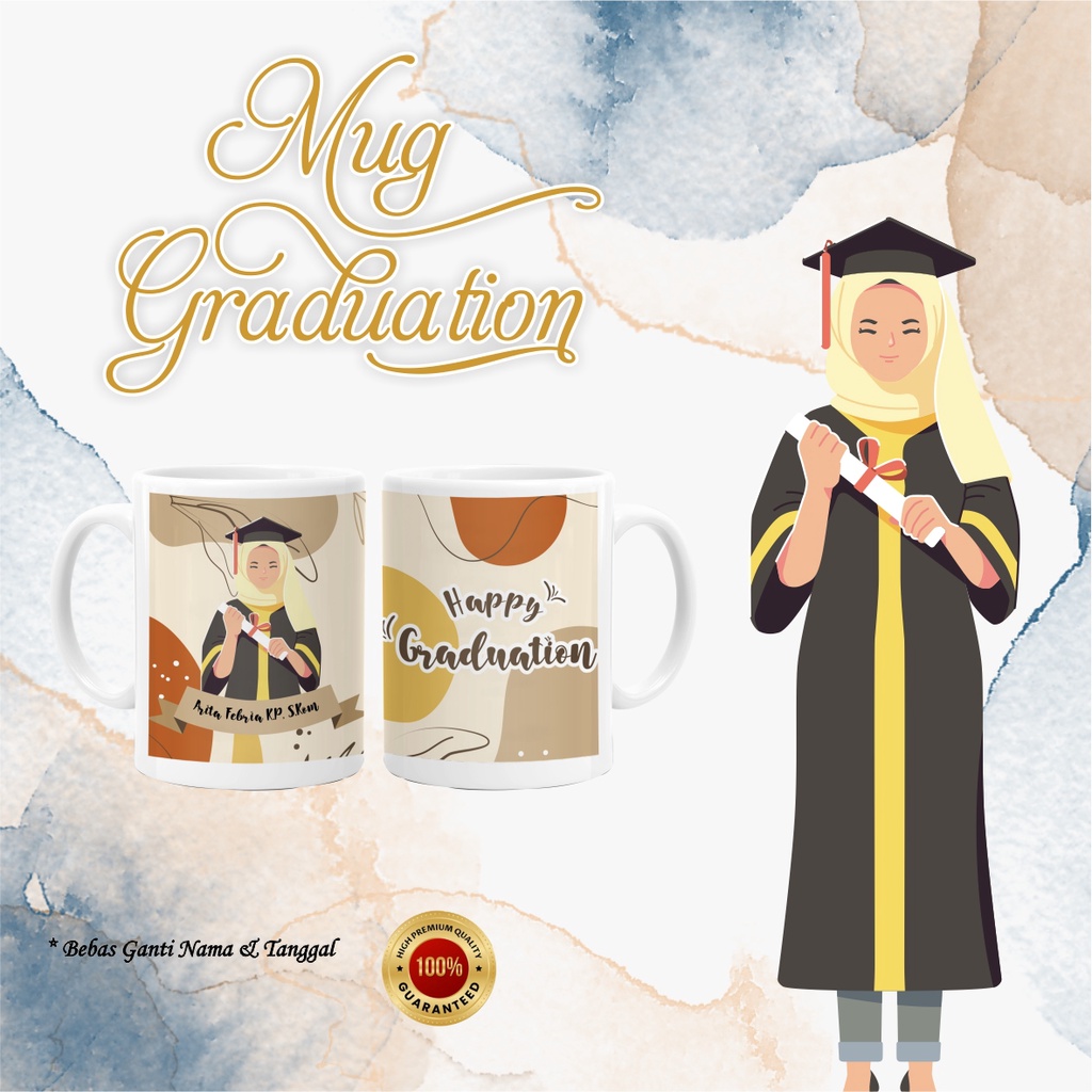 Jual [ WISUDA ] MUG GELAS WISUDA / GELAS CUSTOM UNTUK WISUDA ...