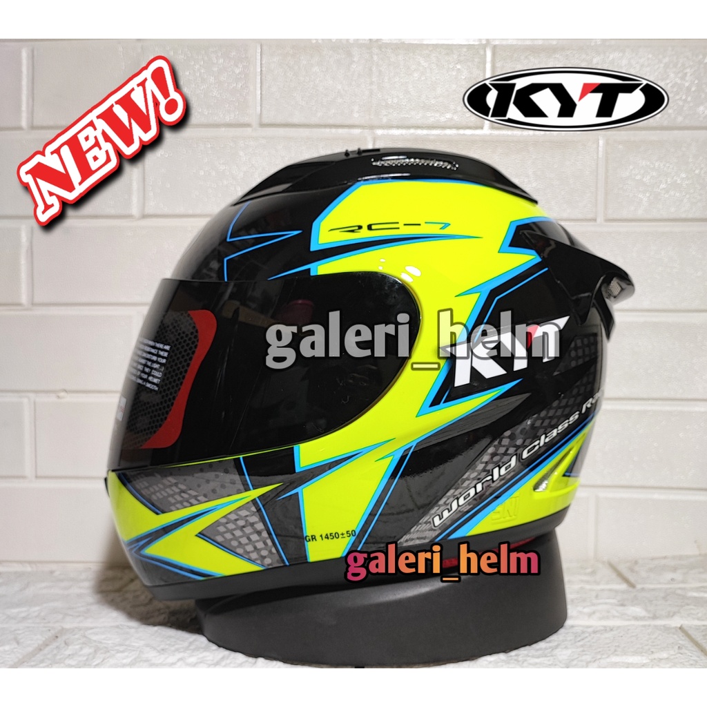 Jual HELM KYT RC7 RC SEVEN 16 BLACK YELLOWKYT FULL FACE Shopee