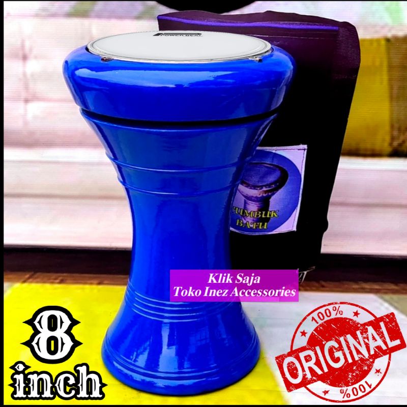 Jual Gendang Atau Darbuka Kayu 8 inch Biru Polos Rolling Putih Shopee
