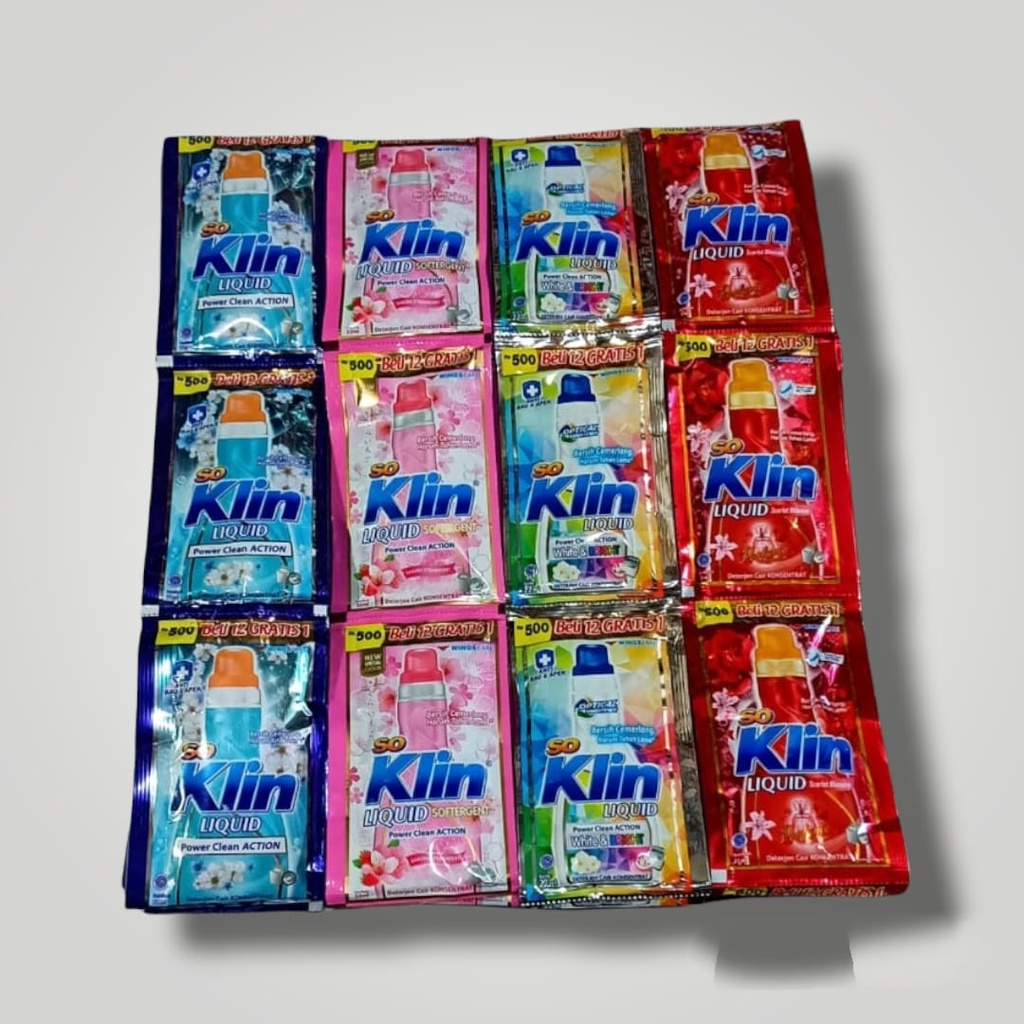 Jual [1Renceng] Soklin 500an Cair Liquid Sachet So Klin Detergent ...