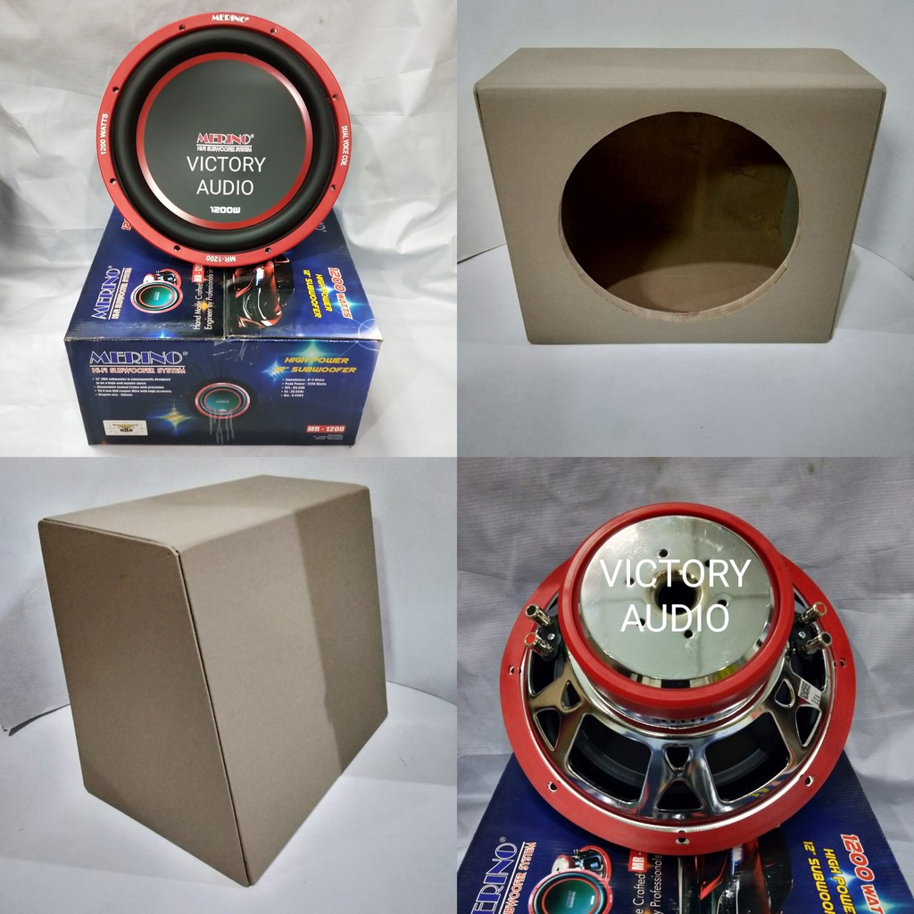 Jual Paket Audio Mobil Subwoofer Merino MR-1200 12 Inch Plus Box Full ...