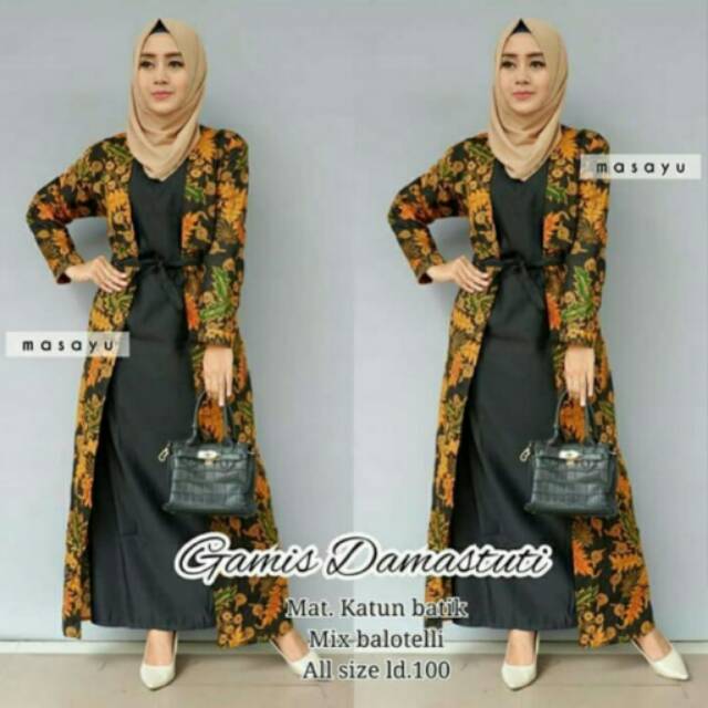 Dress batik hijab modern sale