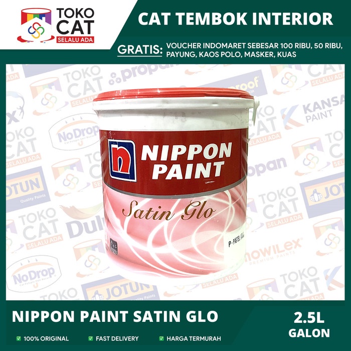 Jual Cat Tembok Interior Nippon Satin Glo Warna Putih Bersih L Galon Shopee Indonesia