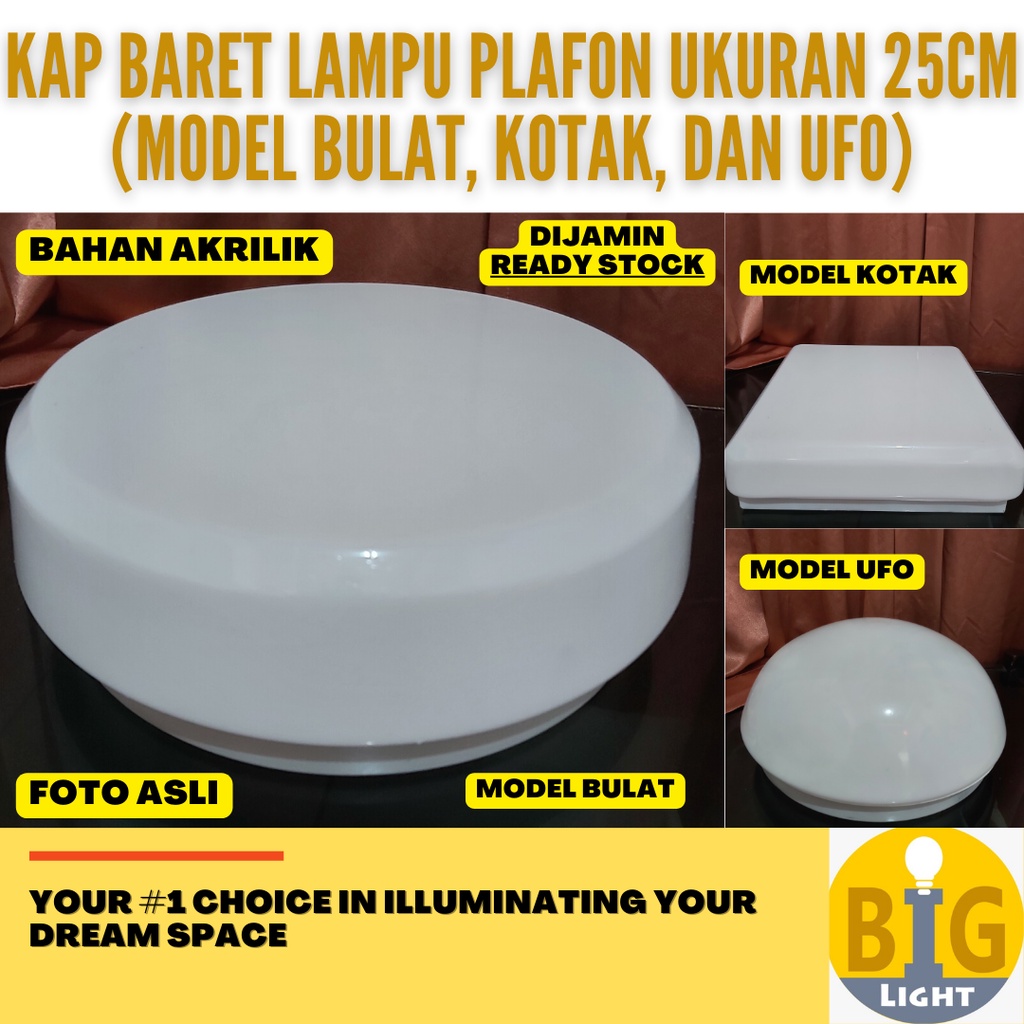 Jual Kap Lampu Baret Plafond Acrylic Fitting E Ceiling Lamp Ukuran Cm Shopee Indonesia