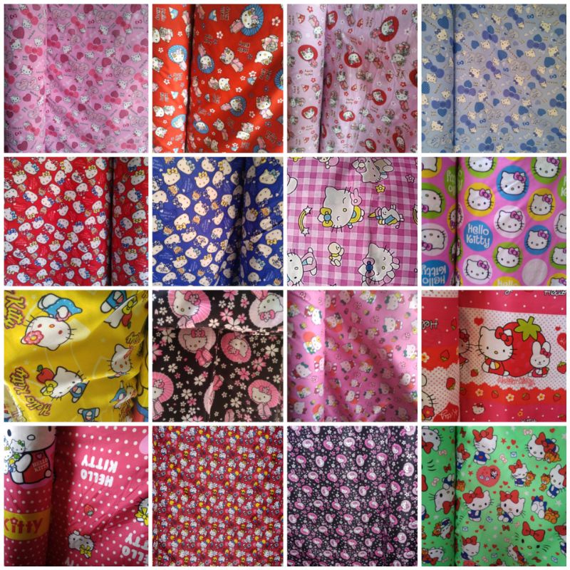 Jual SETENGAH METER 50cm kain polymicro motif hello kiti | Shopee Indonesia