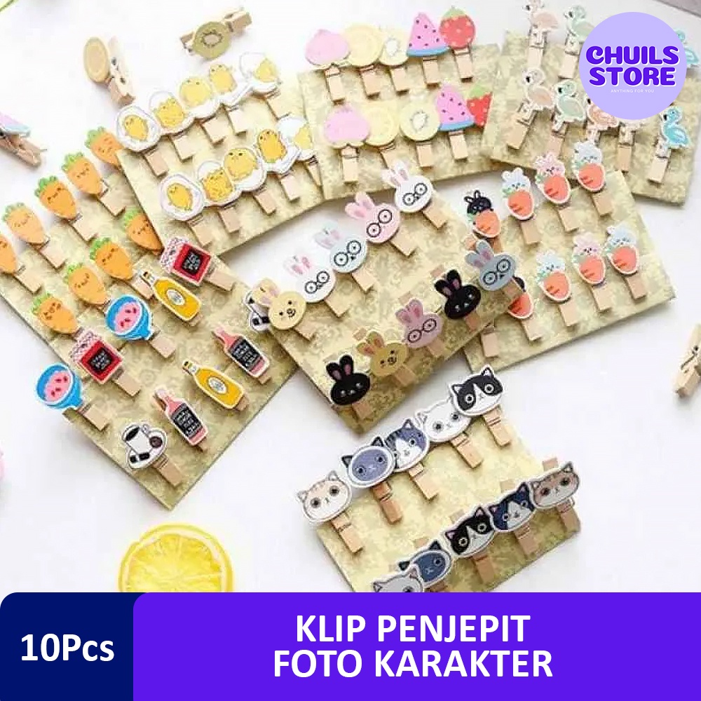 Jual Klip Penjepit Foto CHUILS Wooden Clip Photo Polaroid Jepit Kayu ...