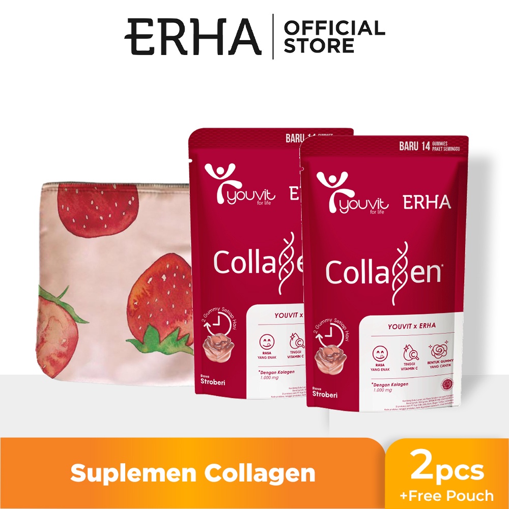 Jual Erha Bundle Youvit X Erha Collagen Gummy 2x Free Pouch Anti