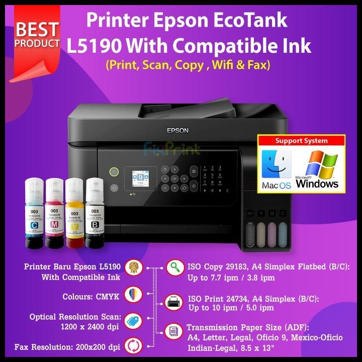 Jual Printer Epson L5190 Print Scan Copy Wifi All In One Wireless Fax Adf Shopee Indonesia 4054