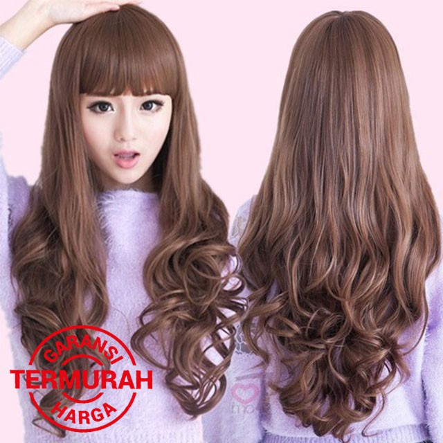 Jual Wig Curly Panjang Poni Depan Valensia Hair Shopee Indonesia