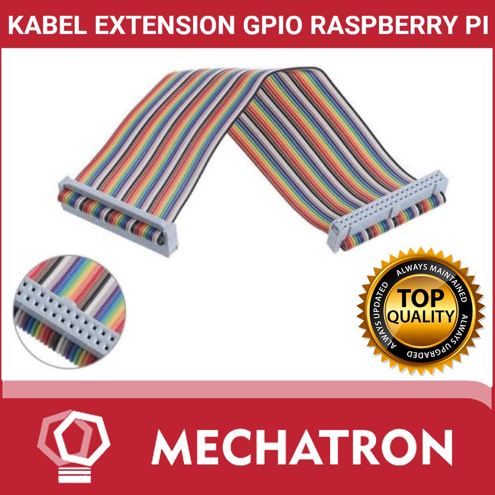 Jual 40 pin GPIO Pelangi Cable 20cm Dupont Kabel Extension Raspberry Pi ...
