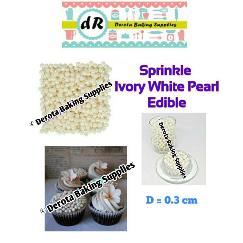 Jual Sprinkle 100g Mutiara White Ivory Edible Gula | Shopee Indonesia