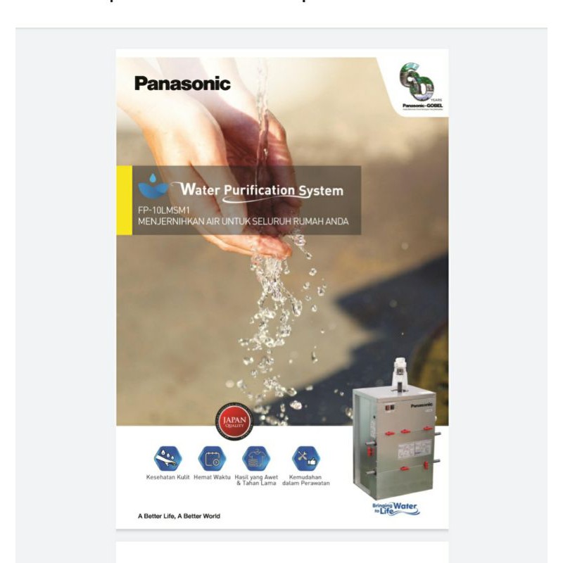Jual Panasonic Water Purification System (Filter Air) Shopee Indonesia