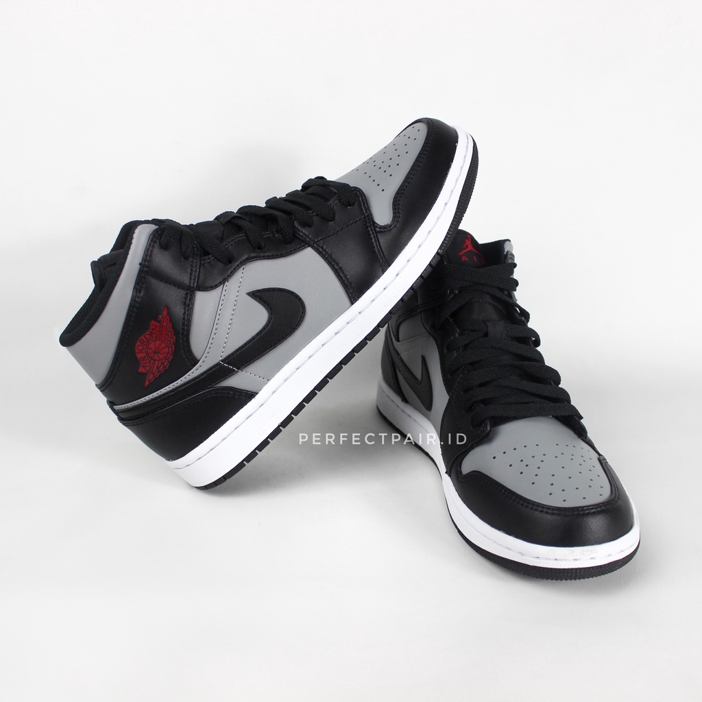 Jual Air Jordan 1 Mid Shadow Gym Red Particle Grey Black Shopee