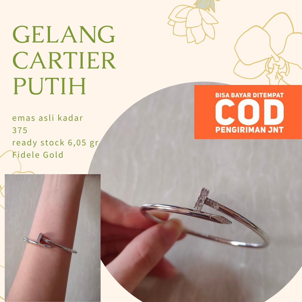 Jual Gelang Cartier Paku Emas Putih Emas Asli Shopee Indonesia