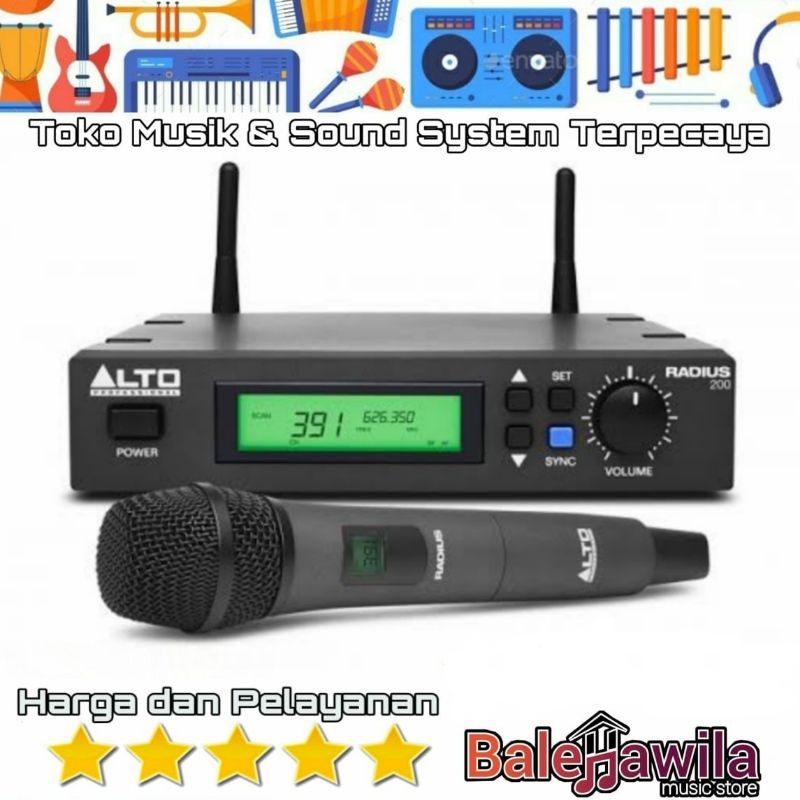 Jual Profesional UHF Wireless Microphone Mic Wireless Alto Radius