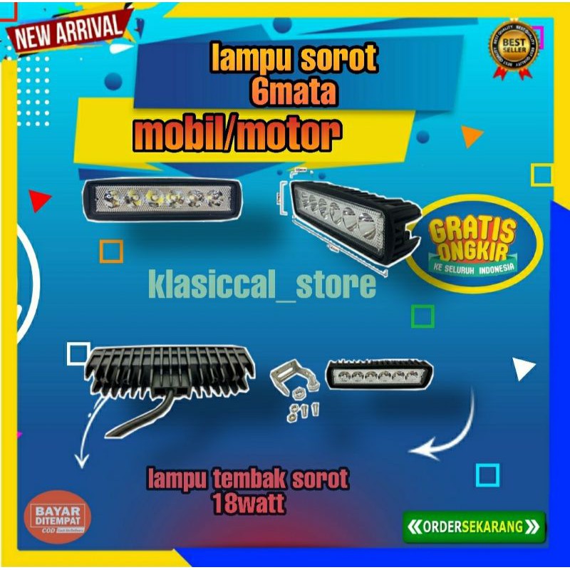 Jual Lampu Sorot Led Tembak Mata Motor Dan Mobil Watt Ledbar